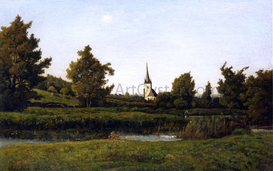  Henri Harpignies View of a Village - Hand Painted Oil Painting