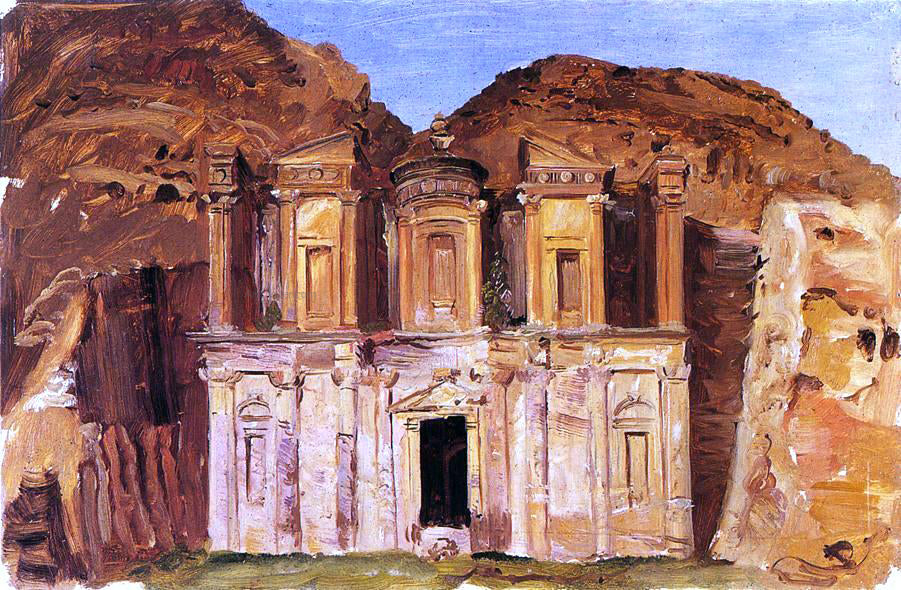  Frederic Edwin Church A View of Ed Deir, Petra, Jordan - Hand Painted Oil Painting