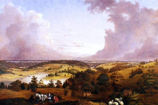  John Ludlow Morton View of Hastings-on-Hudson - Hand Painted Oil Painting