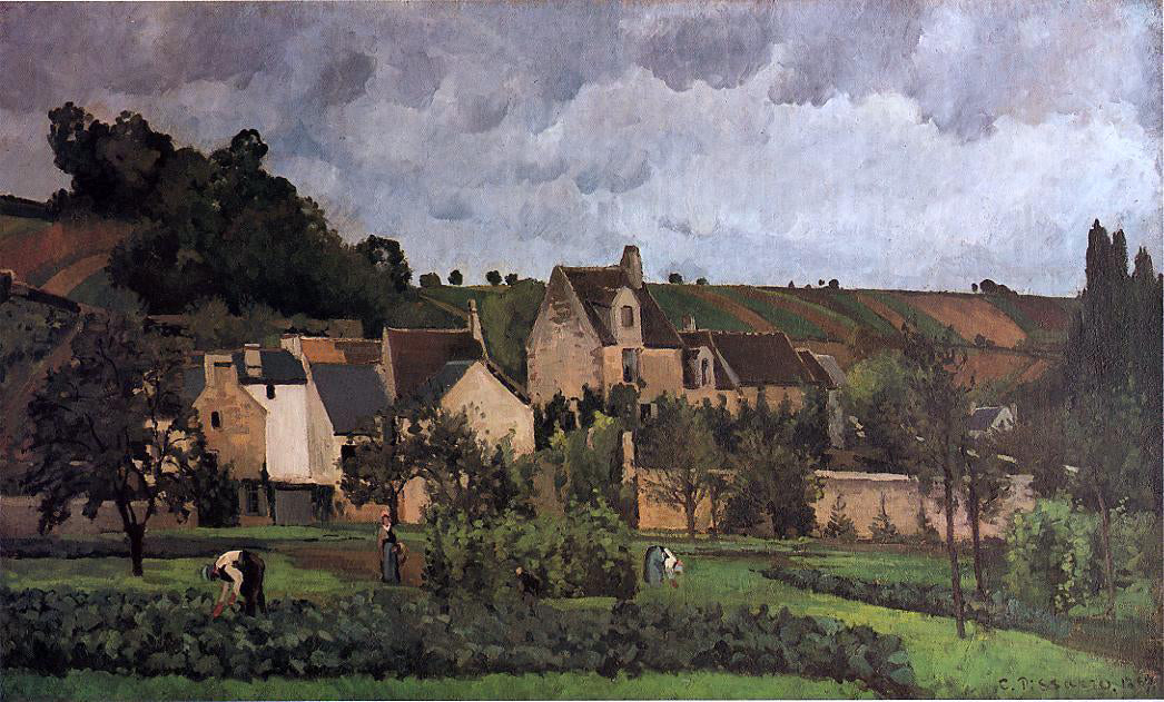  Camille Pissarro View of l'Heritage at Pontoise - Hand Painted Oil Painting