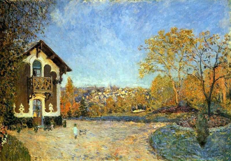  Alfred Sisley View of Marly-le-Roi from House at Coeur-Colant - Hand Painted Oil Painting