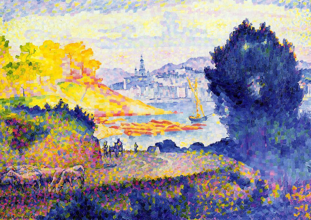  Henri Edmond Cross View of Menton - Hand Painted Oil Painting