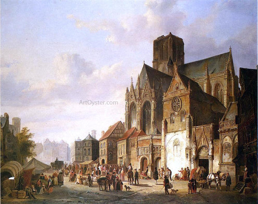  Cornelis Springer View of Montelspran - Hand Painted Oil Painting