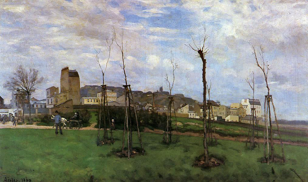  Alfred Sisley View of Montmartre from the Cite des Fleurs, Les Batignolles - Hand Painted Oil Painting
