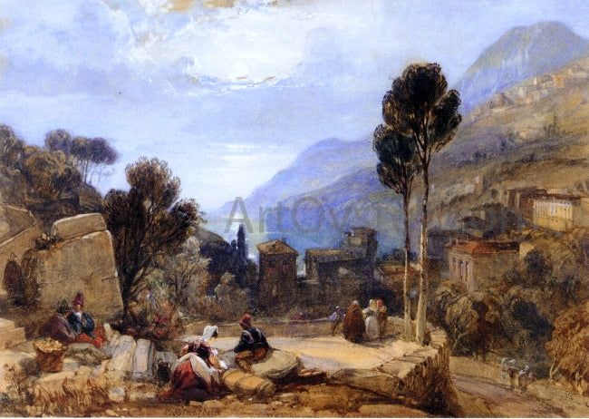  William Clarkson Stanfield View of Mount Etna from Taormina, Sicily - Hand Painted Oil Painting