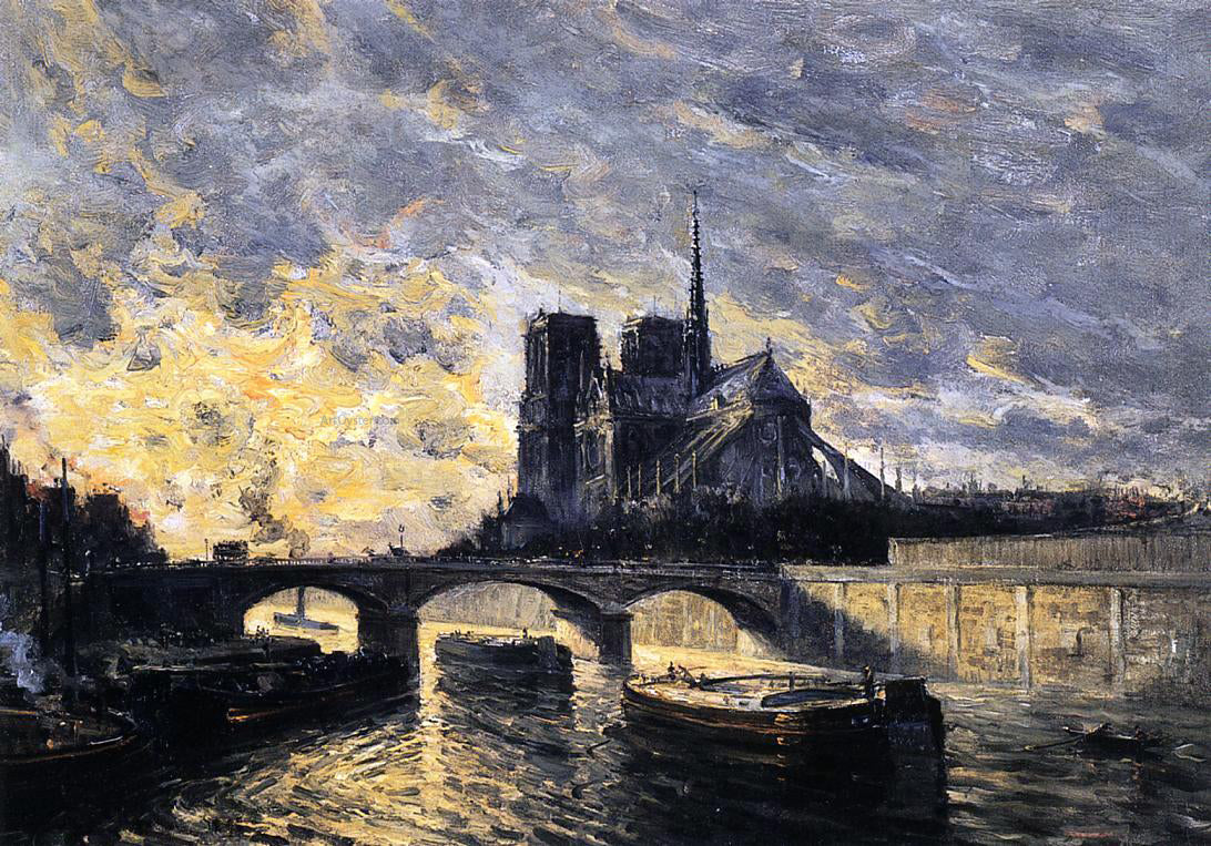  Frank Myers Boggs View of Notre Dame - Hand Painted Oil Painting