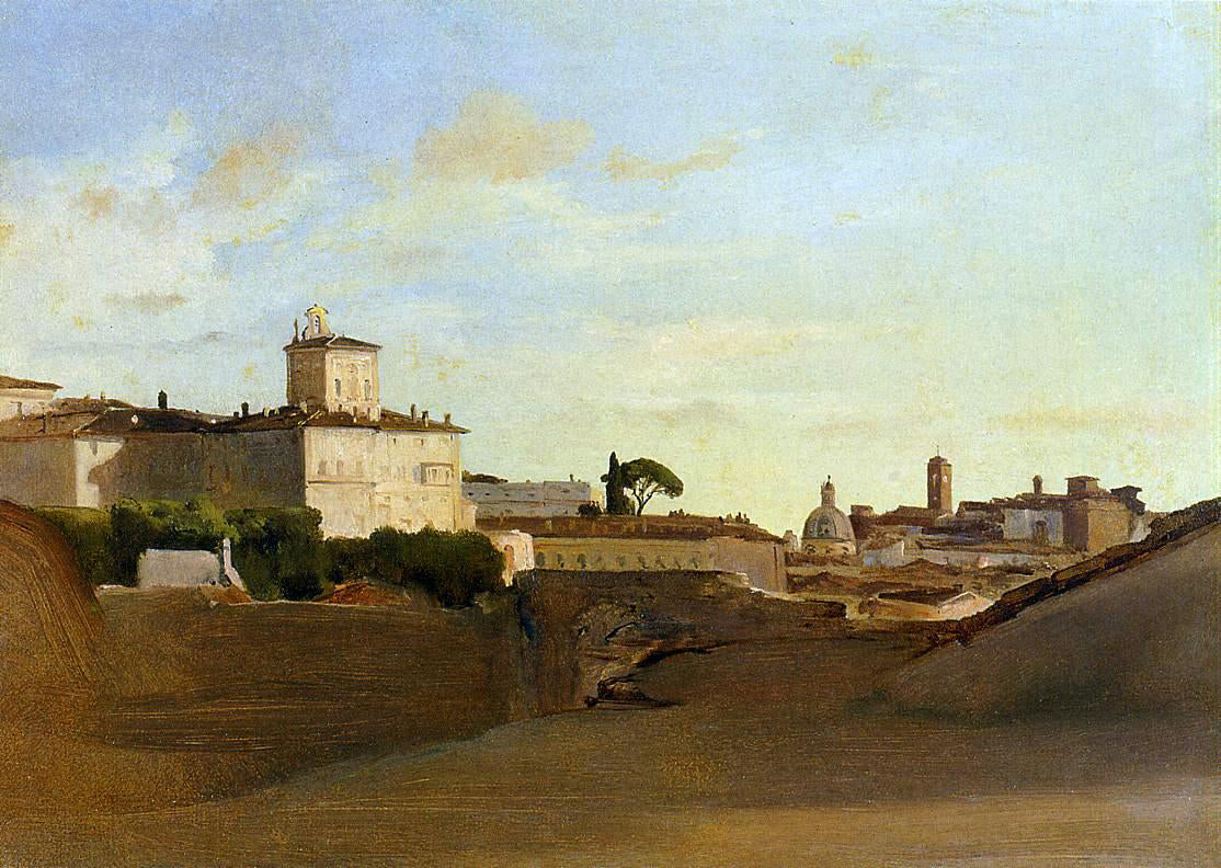  Jean-Baptiste-Camille Corot View of Pincio, Italy - Hand Painted Oil Painting