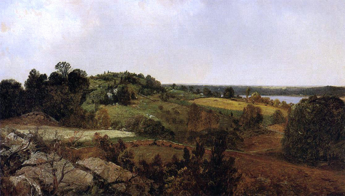  John Frederick Kensett View of Rhode Island - Hand Painted Oil Painting
