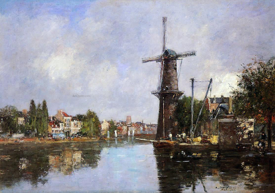  Eugene-Louis Boudin View of Rotterdam - Hand Painted Oil Painting