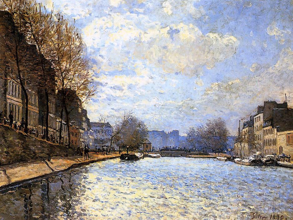  Alfred Sisley View of the Canal St. Martin - Hand Painted Oil Painting