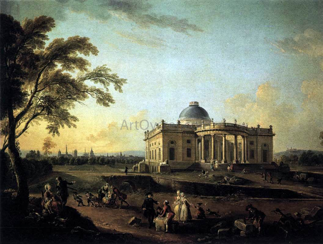  Jean-Baptiste Lallemand View of the Chateau de Montmusard - Hand Painted Oil Painting
