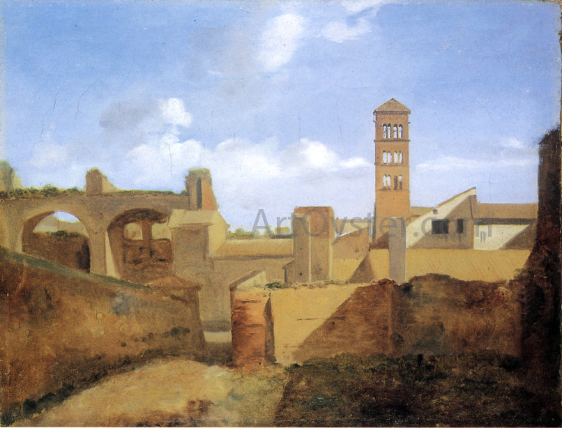  Francois-Marius Granet View of the Church of Santa Francesca Romana and the Basilica of Constatine - Hand Painted Oil Painting