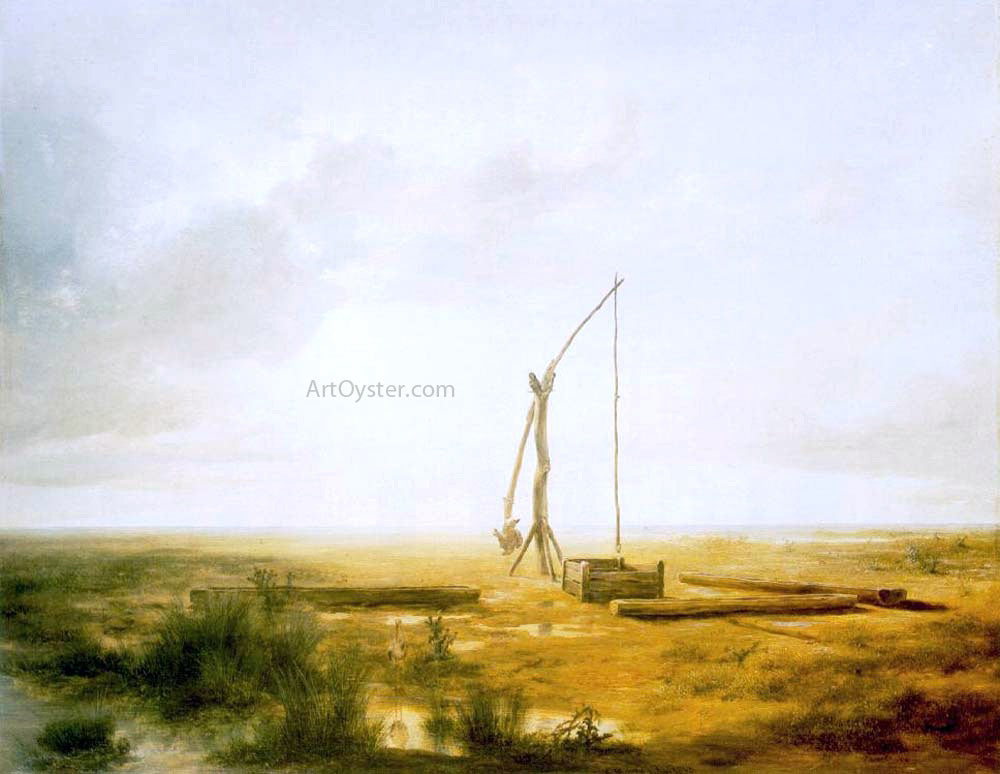  The Elder Karoly Marko View of the Great Hungarian Plain with Draw Well - Hand Painted Oil Painting