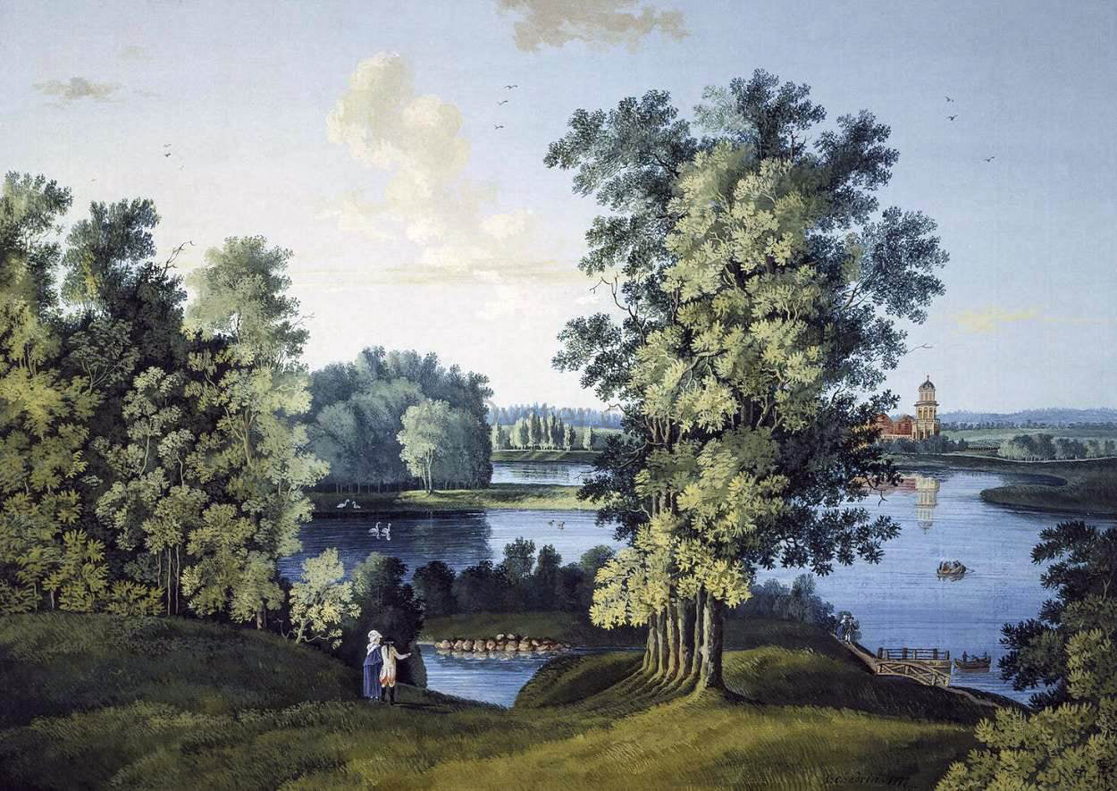  Semyon Fyodorovich Shchedrin View of the Large Pond in the Park in Tsarskoye Selo - Hand Painted Oil Painting