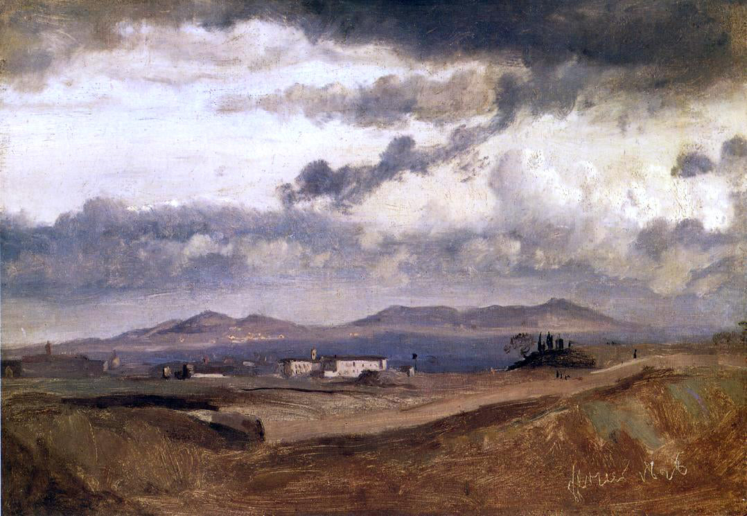  Jean-Baptiste-Camille Corot View of the Roman Compagna - Hand Painted Oil Painting
