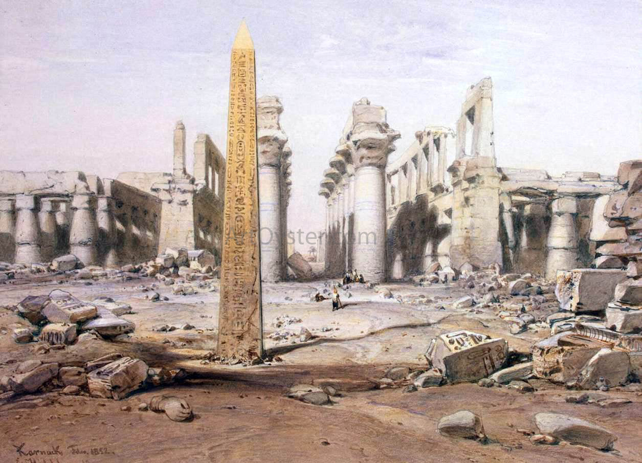  Eduard Hildebrandt View of the Ruins of the Temple of Karnak - Hand Painted Oil Painting