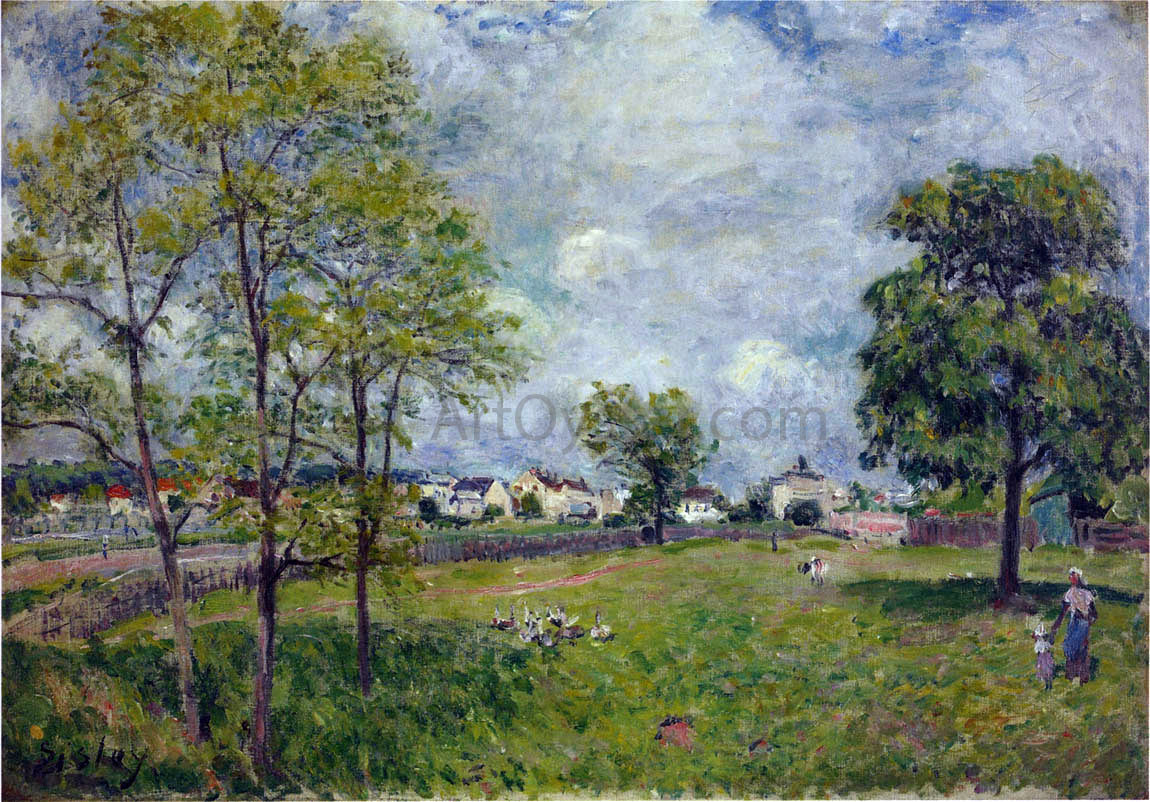  Alfred Sisley View of the Village - Hand Painted Oil Painting
