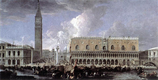  Luca Carlevaris View of the Wharf from the Bacino di San Marco - Hand Painted Oil Painting