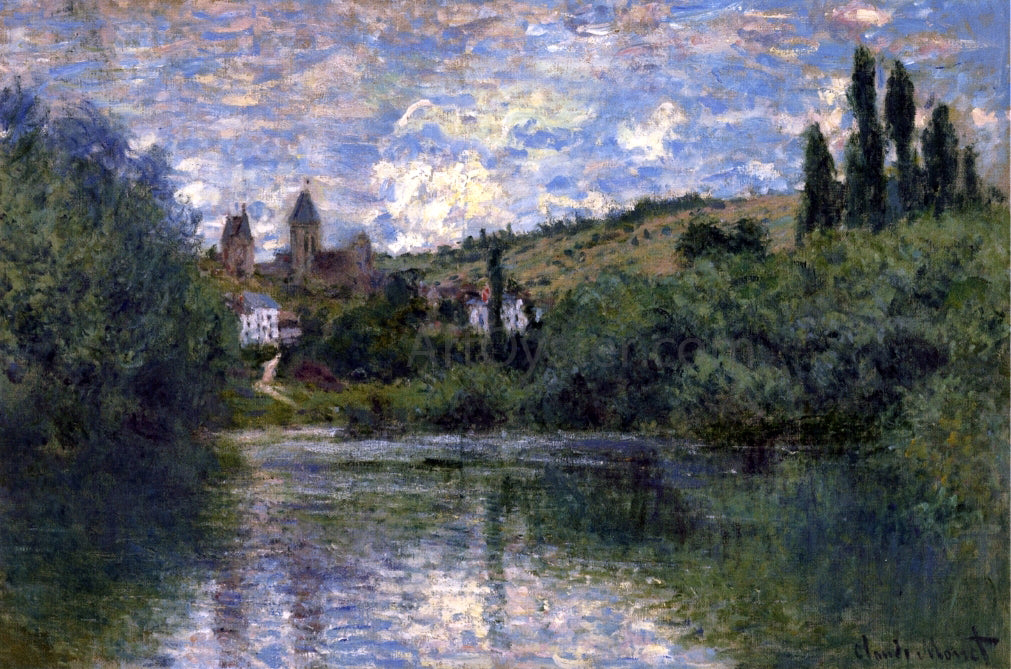  Claude Oscar Monet View of Vetheuil - Hand Painted Oil Painting