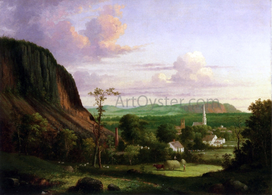  George Henry Durrie View of Westville - Hand Painted Oil Painting