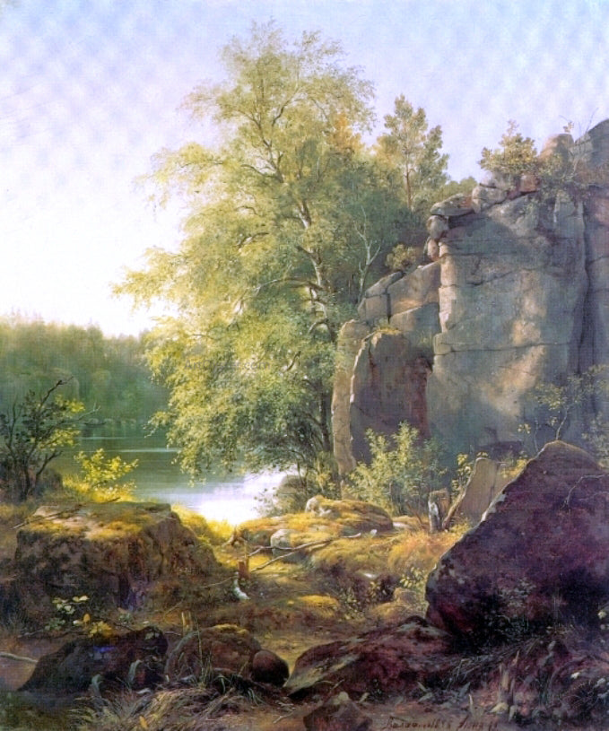  Ivan Ivanovich Shishkin View on the island Valaam (etude) - Hand Painted Oil Painting