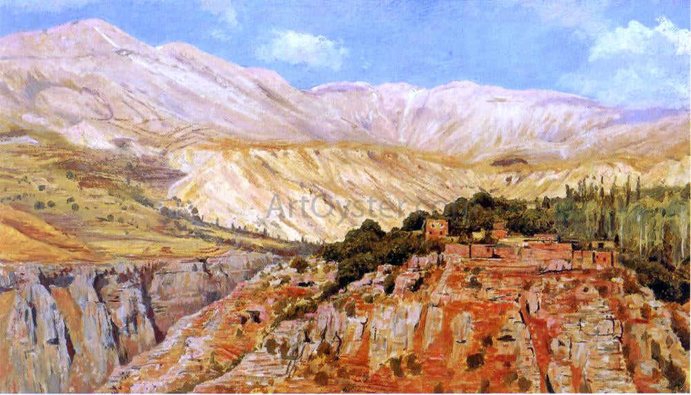  Edwin Lord Weeks Village in Atlas Mountains, Morocco - Hand Painted Oil Painting