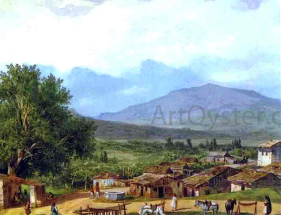  Karl Pavlovich Brulloff Village of San Rocco near the Town of Corfu - Hand Painted Oil Painting