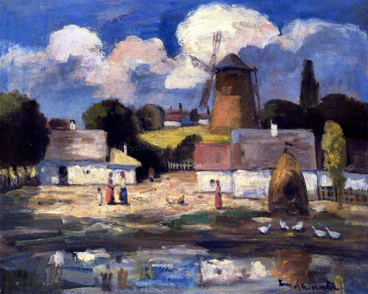  Bela Ivanyi-Grunwald A Village Scene - Hand Painted Oil Painting