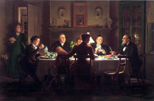  Edward Lamson Henry Village Squire Entertaining the New Minister - Hand Painted Oil Painting