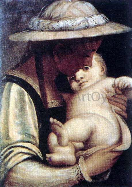  Luca Cambiaso Virgin and Child - Hand Painted Oil Painting