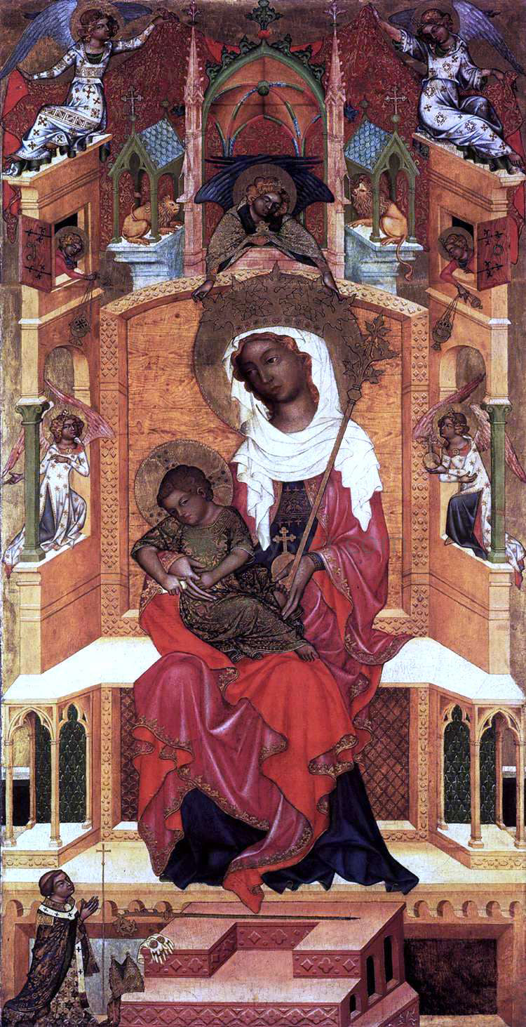  Unknown Bohemian Masters Virgin and Child Enthroned - Hand Painted Oil Painting