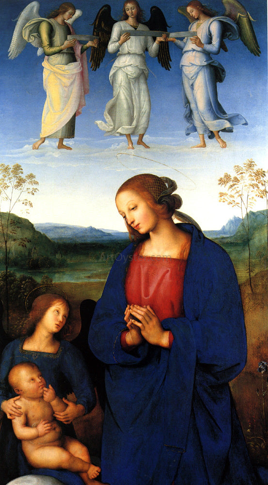  Pietro Perugino Virgin and Child with Angels - Hand Painted Oil Painting