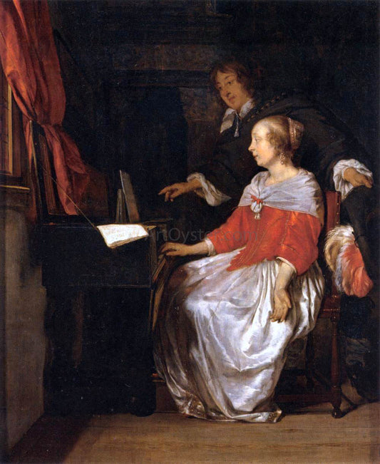  Gabriel Metsu Virginal Player - Hand Painted Oil Painting