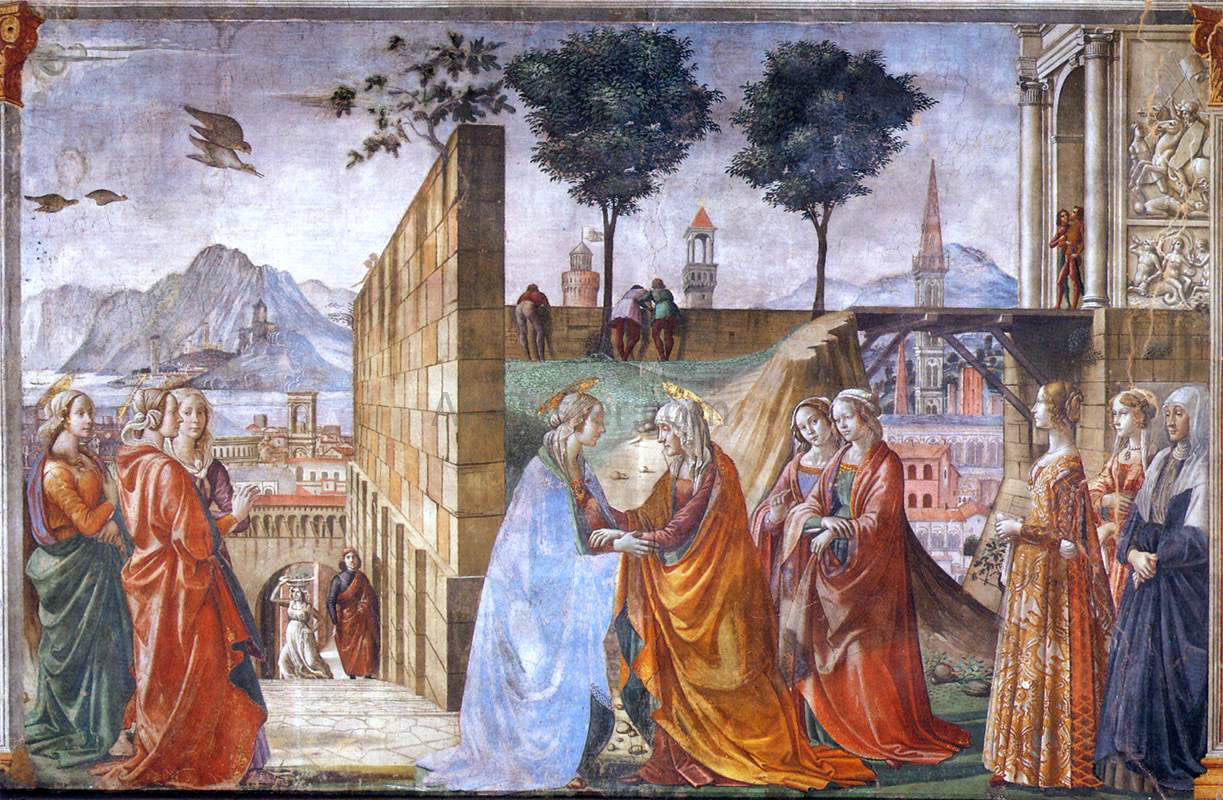  Domenico Ghirlandaio Visitation - Hand Painted Oil Painting