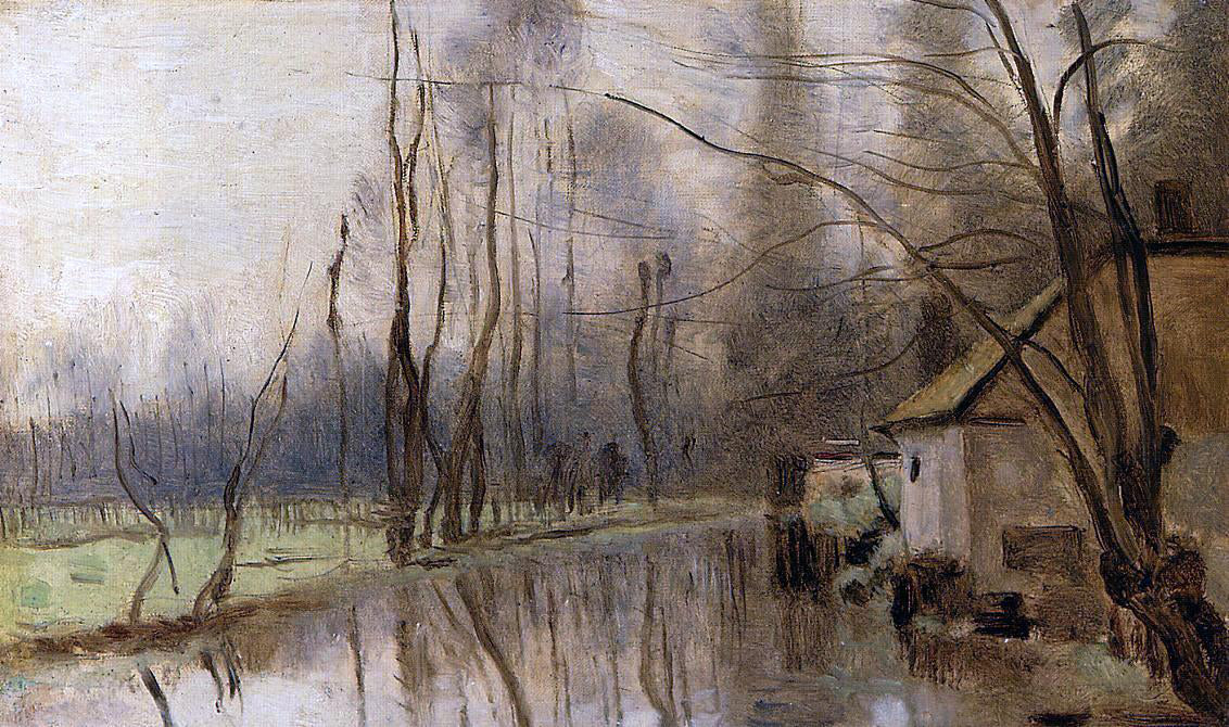  Jean-Baptiste-Camille Corot Voisinlieu, House by the Water - Hand Painted Oil Painting