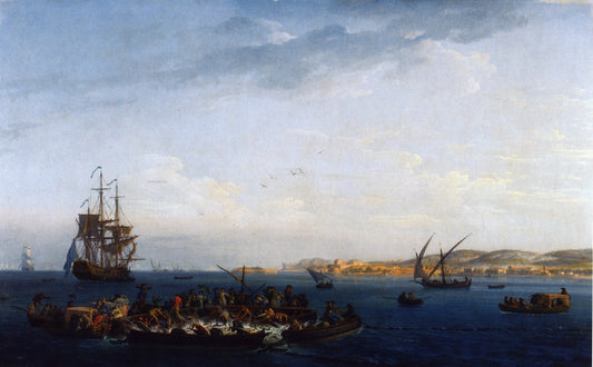  Claude-Joseph Vernet Vue du golfe de Bandol: la peche au thon - Hand Painted Oil Painting