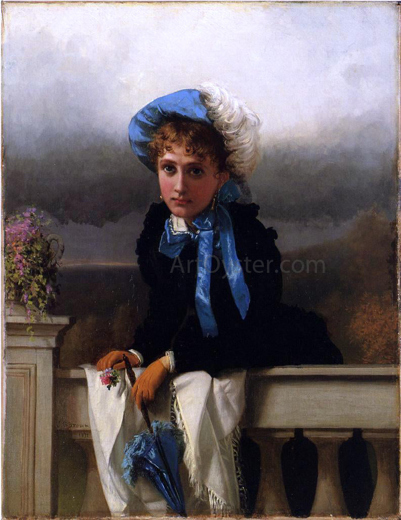  John George Brown Waiting for Her Suiter - Hand Painted Oil Painting