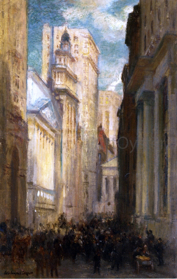  Colin Campbell Cooper Wall Street - Hand Painted Oil Painting