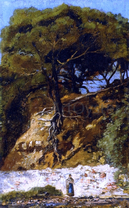  Paul-Camille Guigou Washerwoman at the Foot of a Large Pine Tree - Hand Painted Oil Painting