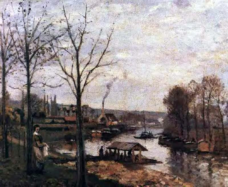  Camille Pissarro Wash-House at Bougival - Hand Painted Oil Painting
