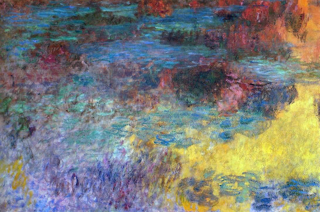 Claude Oscar Monet Water-Lily Pond, Evening (left panel) - Hand Painted Oil Painting