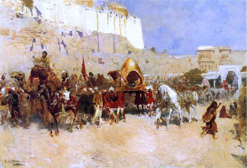  Edwin Lord Weeks Wedding Procession, Jodhpur - Hand Painted Oil Painting