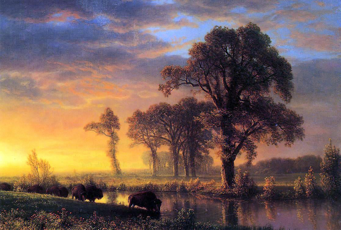  Albert Bierstadt Western Kansas - Hand Painted Oil Painting