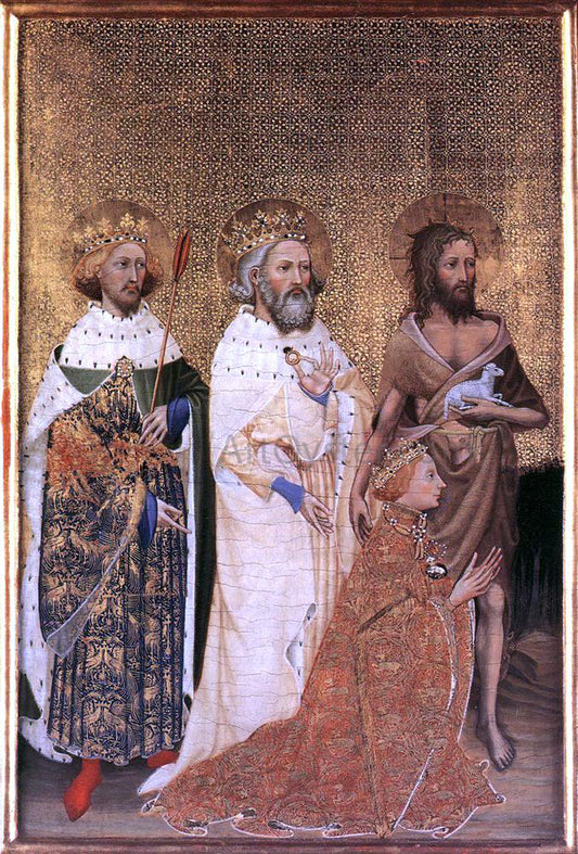  Unknown Painters Masters Wilton Diptych: Richard II of England with his patron saints - Hand Painted Oil Painting