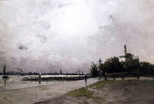  Frank Myers Boggs Windmill on the Coast, Holland - Hand Painted Oil Painting