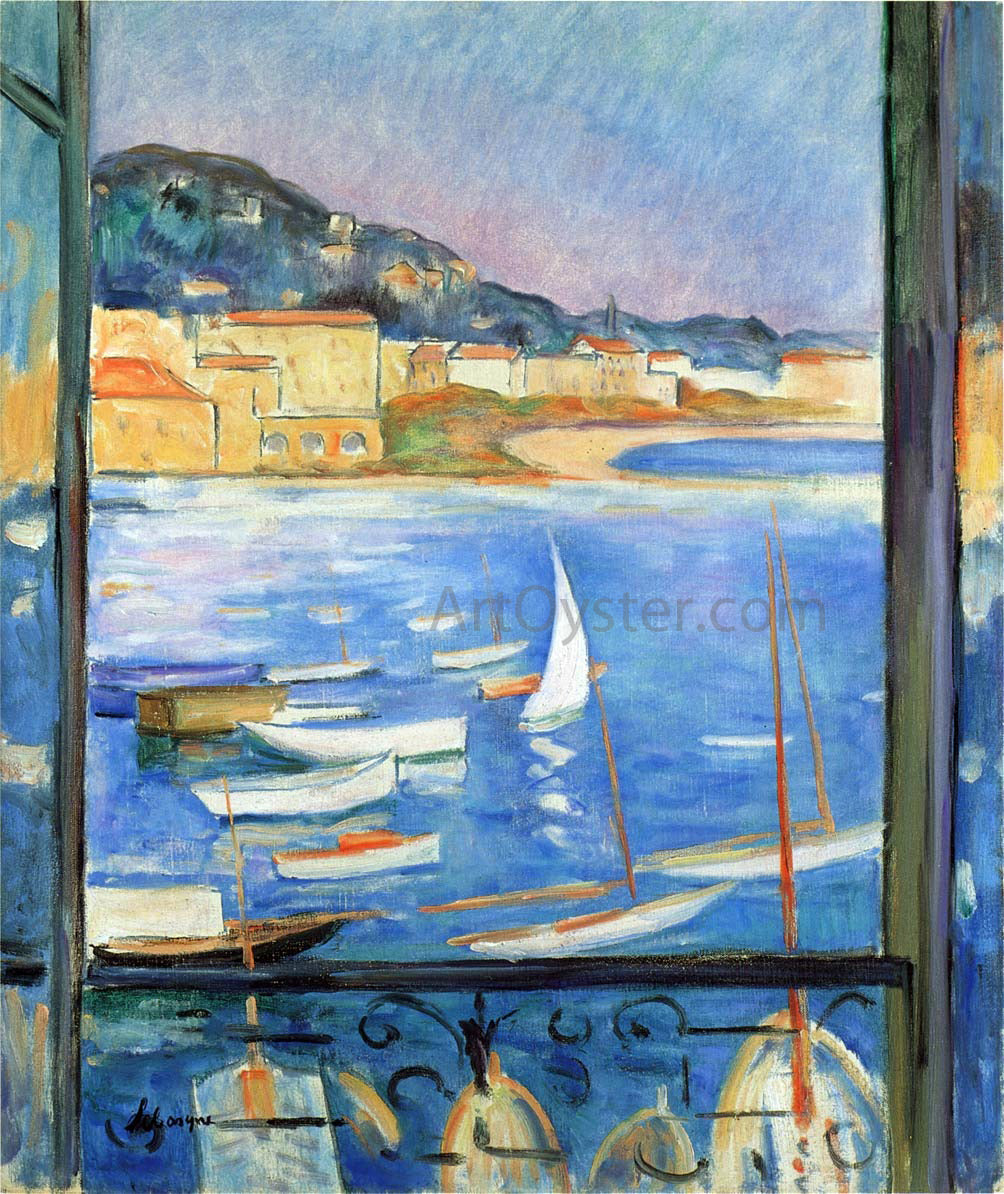  Henri Lebasque A Window Overlooking the Port - Hand Painted Oil Painting