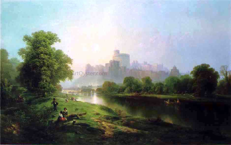  Edward Moran Windsor Castle - Hand Painted Oil Painting