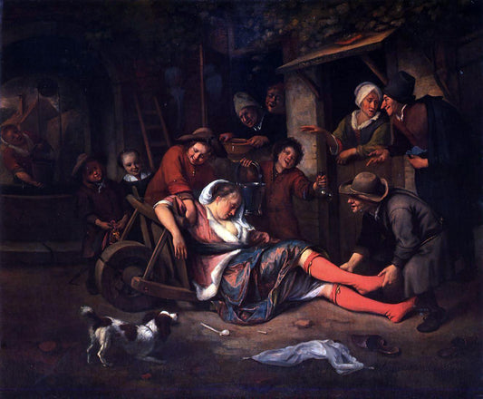  Jan Steen Wine is a Mocker - Hand Painted Oil Painting