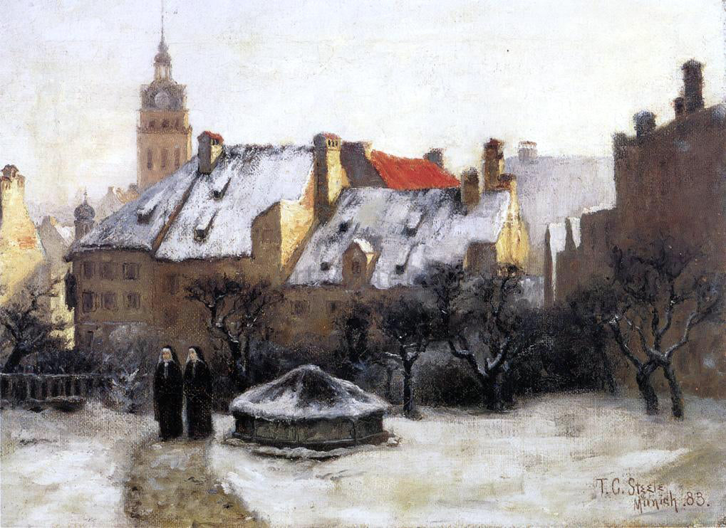  Theodore Clement Steele Winter Afternoon - Old Munich - Hand Painted Oil Painting