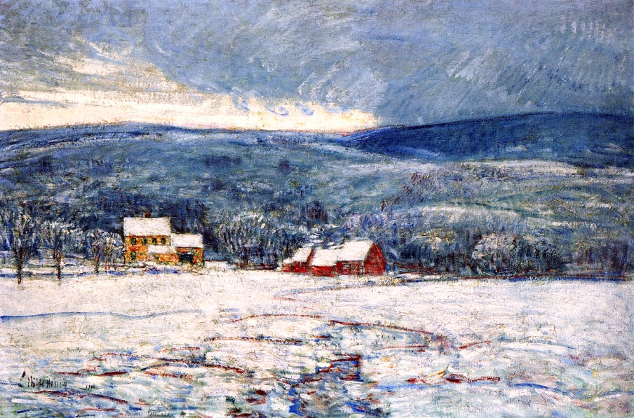  Frederick Childe Hassam Winter in the Connecticut Hills - Hand Painted Oil Painting